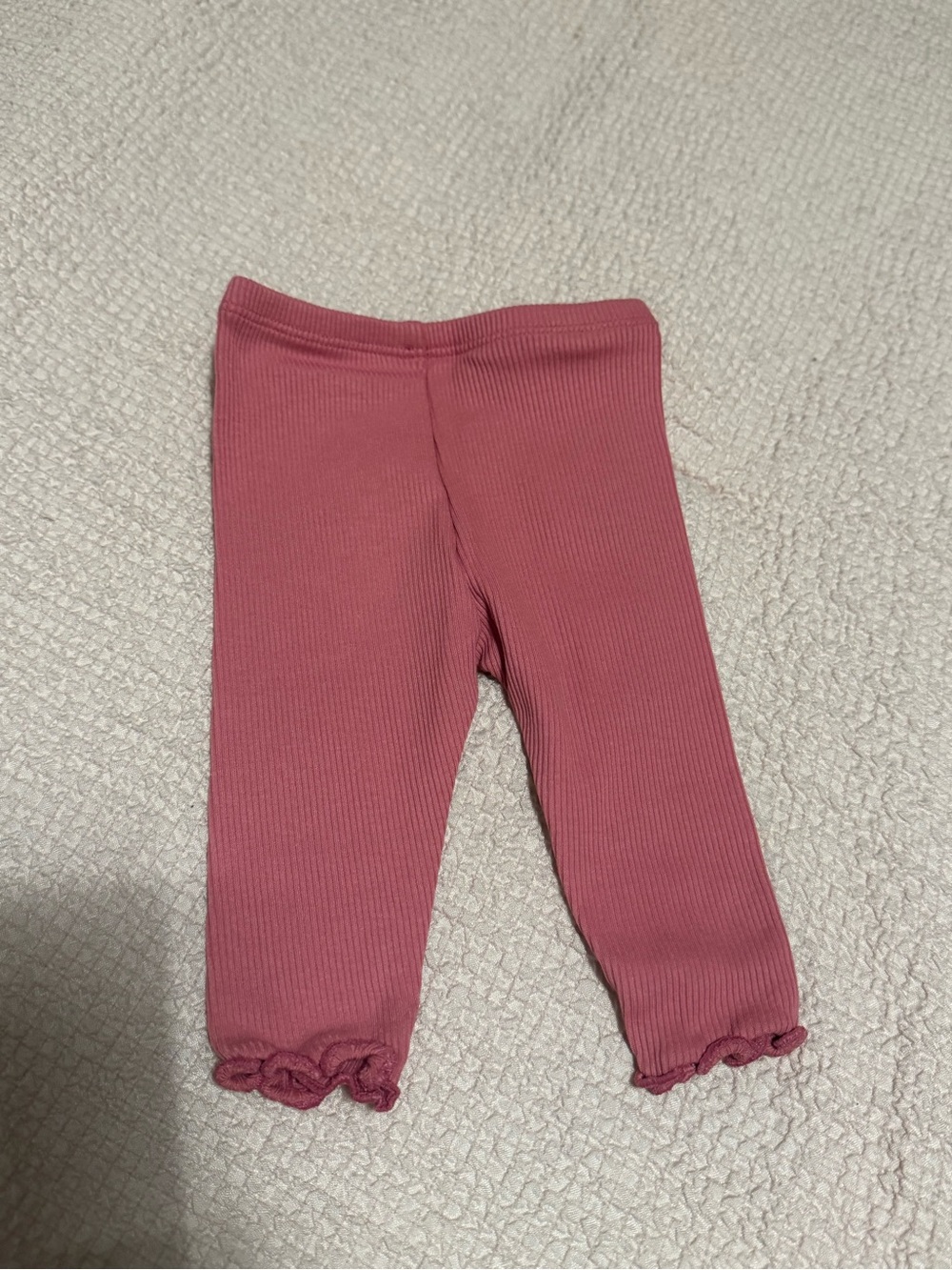 Kohl's Girls Ribbed Rose Pink Leggings with Ruffle Hems